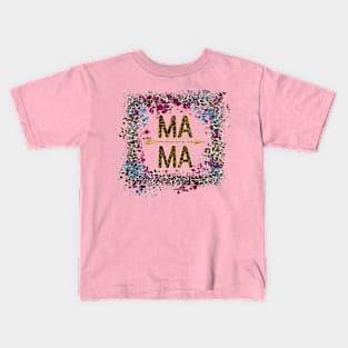 Gold Mama leopard frame Kids T-Shirt